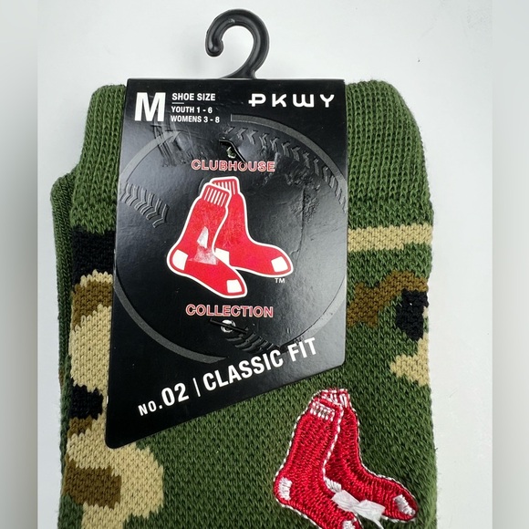 Boston Red Sox Socks Decoy Crew Classic Fit PKWY Camo Women 3-8 Youth 1-6 Sz M - Picture 2 of 5